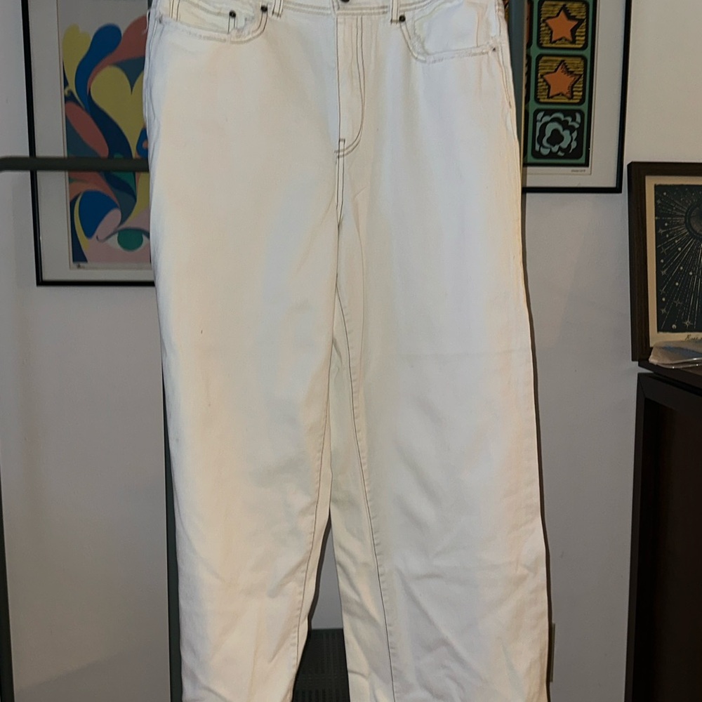 Future Collective cream Wide Leg Jeans